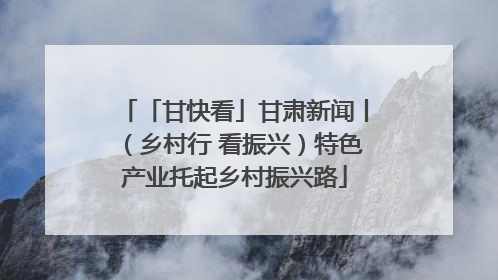 「甘快看」甘肃新闻丨（乡村行 看振兴）特色产业托起乡村振兴路