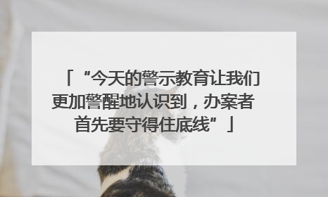 “今天的警示教育让我们更加警醒地认识到，办案者首先要守得住底线”