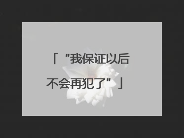 “我保证以后不会再犯了”