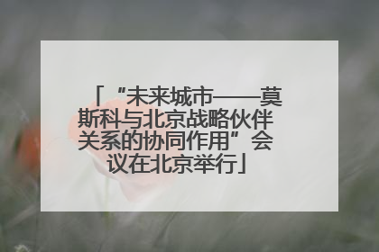 “未来城市——莫斯科与北京战略伙伴关系的协同作用”会议在北京举行