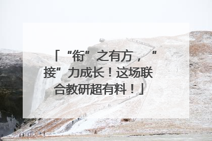“衔”之有方，“接”力成长！这场联合教研超有料！
