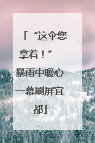 “这伞您拿着！” 暴雨中暖心一幕刷屏宜都