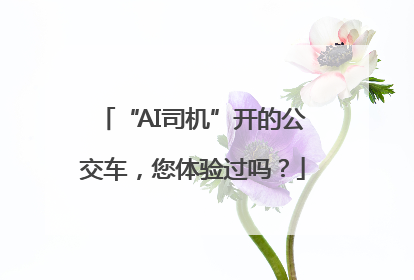 “AI司机”开的公交车，您体验过吗？