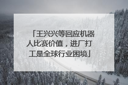 王兴兴等回应机器人比赛价值，进厂打工是全球行业困境