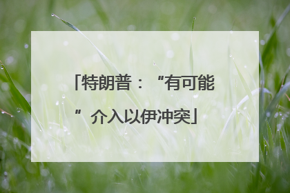 特朗普：“有可能”介入以伊冲突