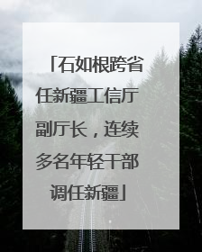 石如根跨省任新疆工信厅副厅长，连续多名年轻干部调任新疆
