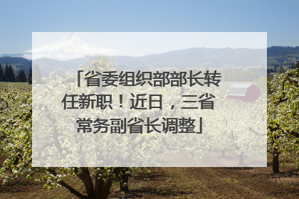 省委组织部部长转任新职！近日，三省常务副省长调整