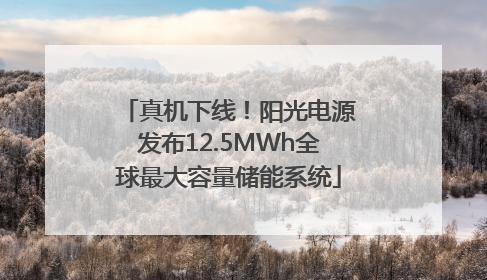 真机下线！阳光电源发布12.5MWh全球最大容量储能系统