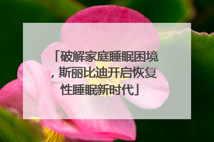 破解家庭睡眠困境，斯丽比迪开启恢复性睡眠新时代
