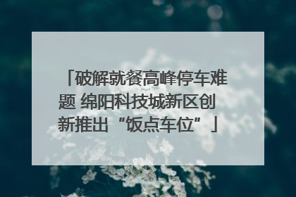 破解就餐高峰停车难题 绵阳科技城新区创新推出“饭点车位”