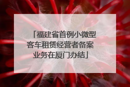 福建省首例小微型客车租赁经营者备案业务在厦门办结