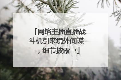 网络主播直播战斗机引来境外间谍，细节披露→