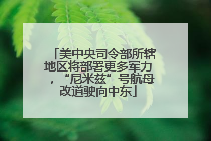 美中央司令部所辖地区将部署更多军力，“尼米兹”号航母改道驶向中东