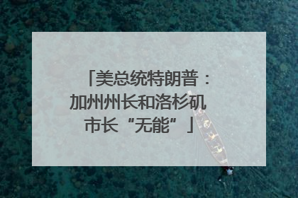 美总统特朗普：加州州长和洛杉矶市长“无能”