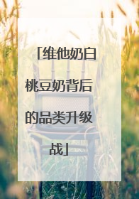 维他奶白桃豆奶背后的品类升级战