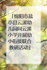 绵阳市盐亭县云溪幼儿园同云溪小学开展幼小衔接联合教研活动