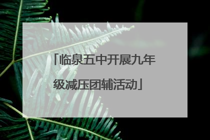 临泉五中开展九年级减压团辅活动