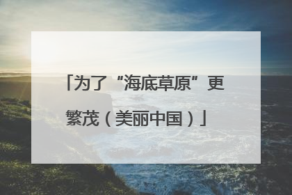 为了“海底草原”更繁茂（美丽中国）