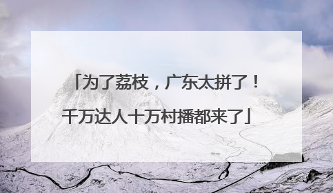 为了荔枝，广东太拼了！千万达人十万村播都来了