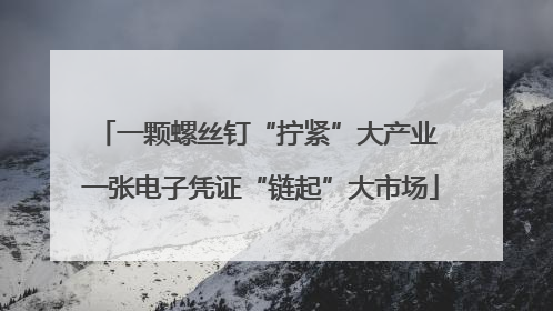 一颗螺丝钉“拧紧”大产业 一张电子凭证“链起”大市场