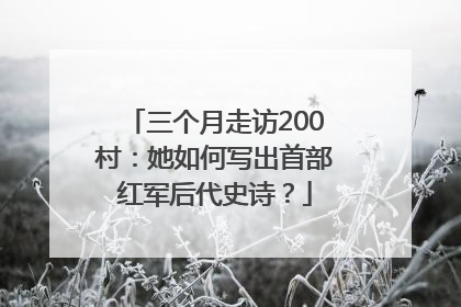 三个月走访200村：她如何写出首部红军后代史诗？