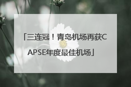 三连冠！青岛机场再获CAPSE年度最佳机场