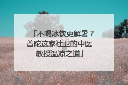 不喝冰饮更解暑？普陀这家社卫的中医教授温凉之道