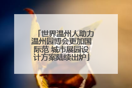 世界温州人助力温州园博会更加国际范 城市展园设计方案陆续出炉
