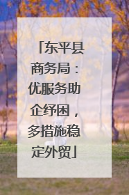 东平县商务局：优服务助企纾困，多措施稳定外贸