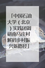 中国石油大学（北京）实践团调研南马庄村解码乡村振兴新路径