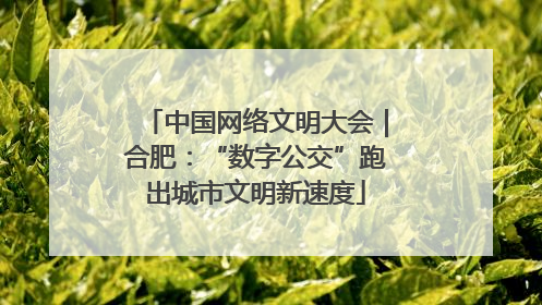 中国网络文明大会｜合肥：“数字公交”跑出城市文明新速度