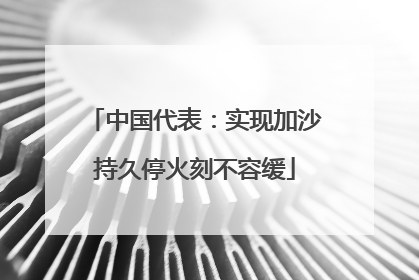 中国代表：实现加沙持久停火刻不容缓