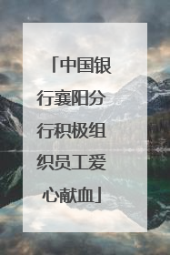 中国银行襄阳分行积极组织员工爱心献血