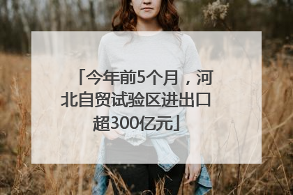 今年前5个月，河北自贸试验区进出口超300亿元