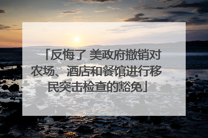 反悔了 美政府撤销对农场、酒店和餐馆进行移民突击检查的豁免