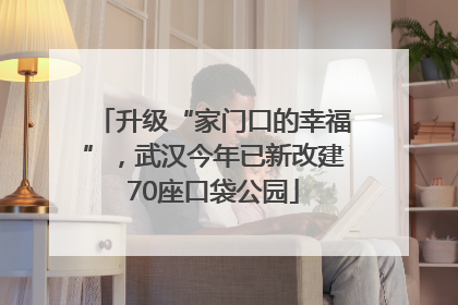 升级“家门口的幸福”，武汉今年已新改建70座口袋公园