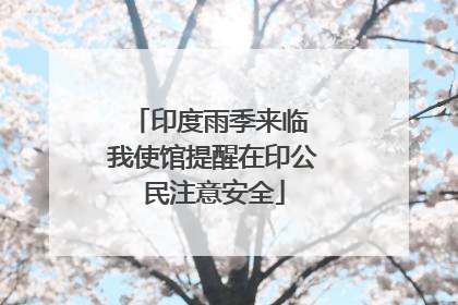 印度雨季来临 我使馆提醒在印公民注意安全