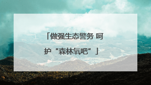 做强生态警务 呵护“森林氧吧”