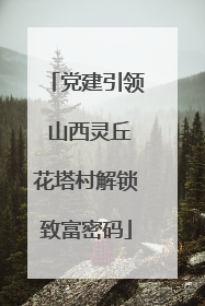 党建引领 山西灵丘花塔村解锁致富密码