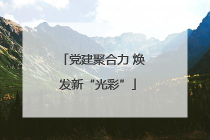 党建聚合力 焕发新“光彩”