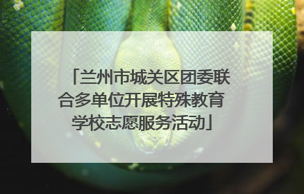 兰州市城关区团委联合多单位开展特殊教育学校志愿服务活动
