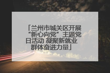 兰州市城关区开展“新心向党”主题党日活动 凝聚新就业群体奋进力量