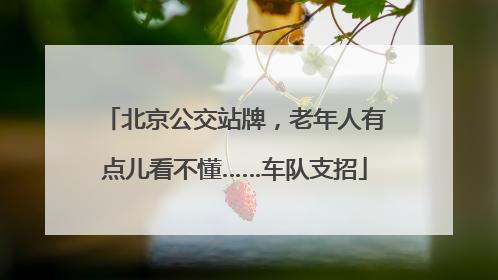 北京公交站牌，老年人有点儿看不懂……车队支招