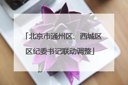 北京市通州区、西城区区纪委书记联动调整