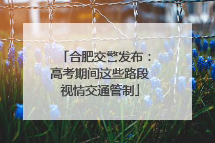 合肥交警发布：高考期间这些路段视情交通管制