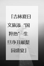 吉林夏日文旅添“国粹热” 生旦净丑献梨园盛宴