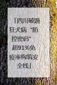 四川破题狂犬病“防控密码” 超91%免疫率构筑安全线