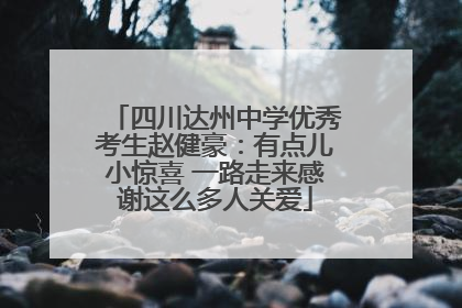 四川达州中学优秀考生赵健豪：有点儿小惊喜 一路走来感谢这么多人关爱