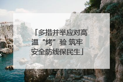 多措并举应对高温“烤”验 筑牢安全防线保民生