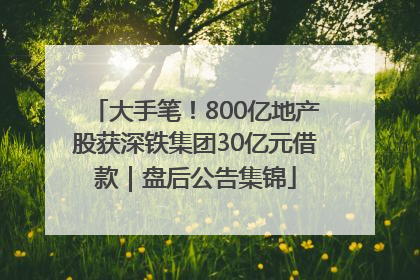 大手笔！800亿地产股获深铁集团30亿元借款｜盘后公告集锦